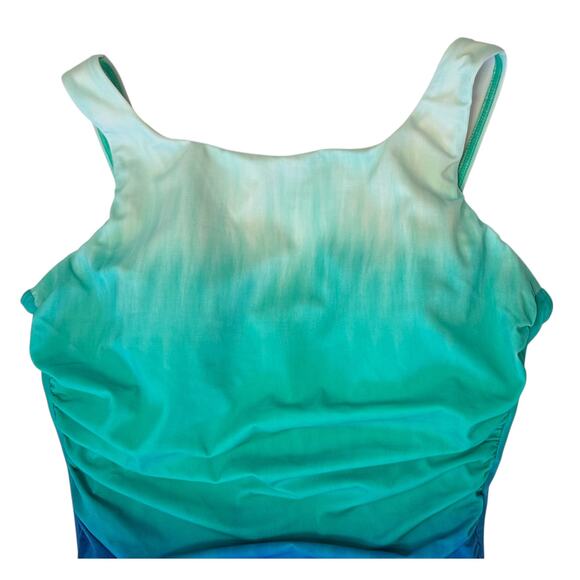 Talbots Miraclesuit Regatta Wise Dye One Piece Swimsuit Firm Control Size 12 - Picture 5 of 13